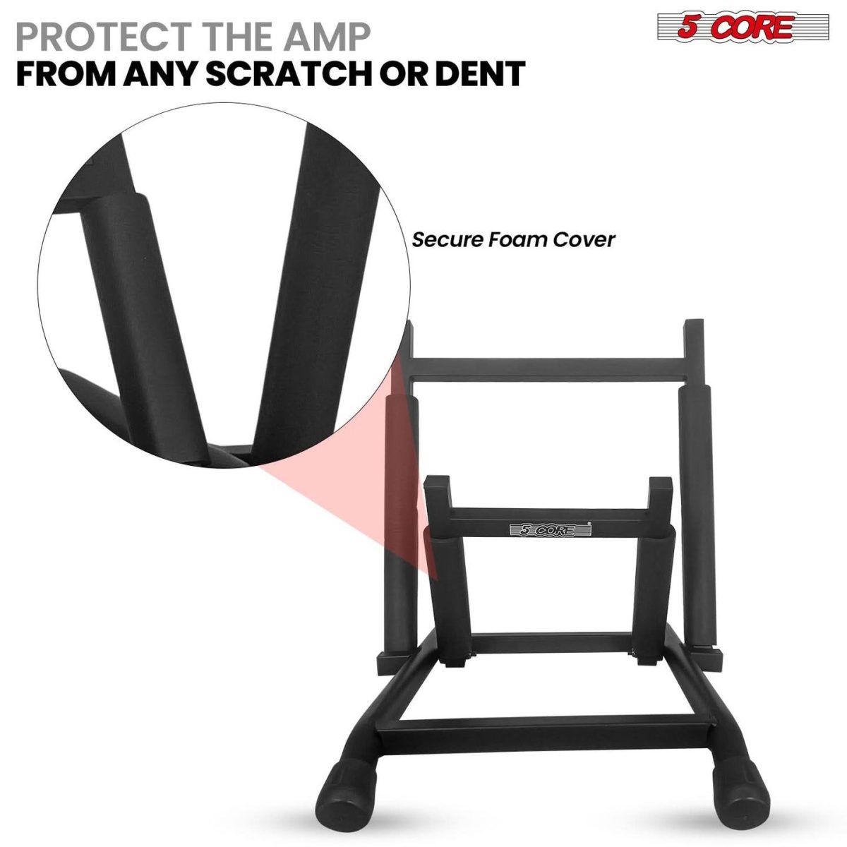 5 Core Guitar Amp Stand Heavy Duty Foam Cover Arm Adjustable Low Profile Collapsible - Image 2