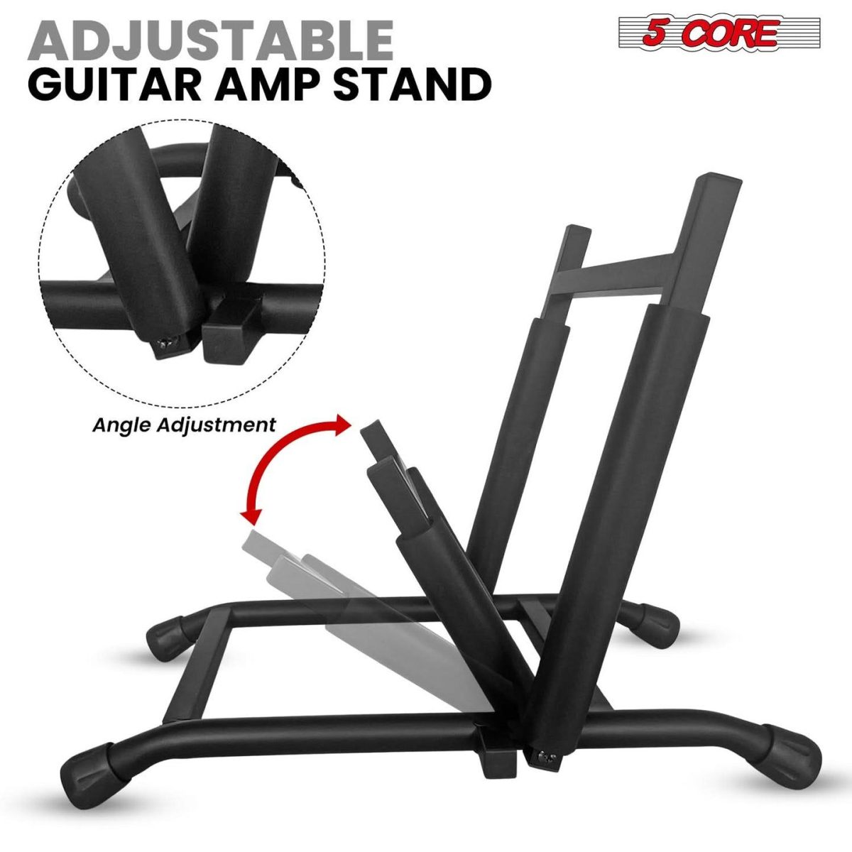 5 Core Guitar Amp Stand Heavy Duty Foam Cover Arm Adjustable Low Profile Collapsible - Image 5