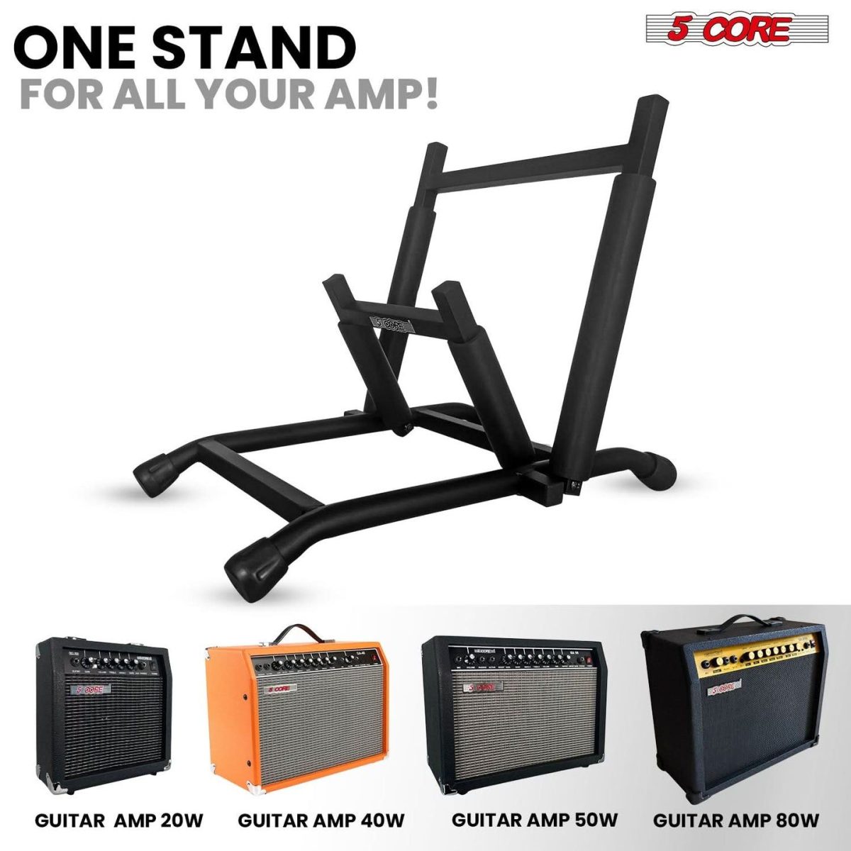 5 Core Guitar Amp Stand Heavy Duty Foam Cover Arm Adjustable Low Profile Collapsible - Image 6