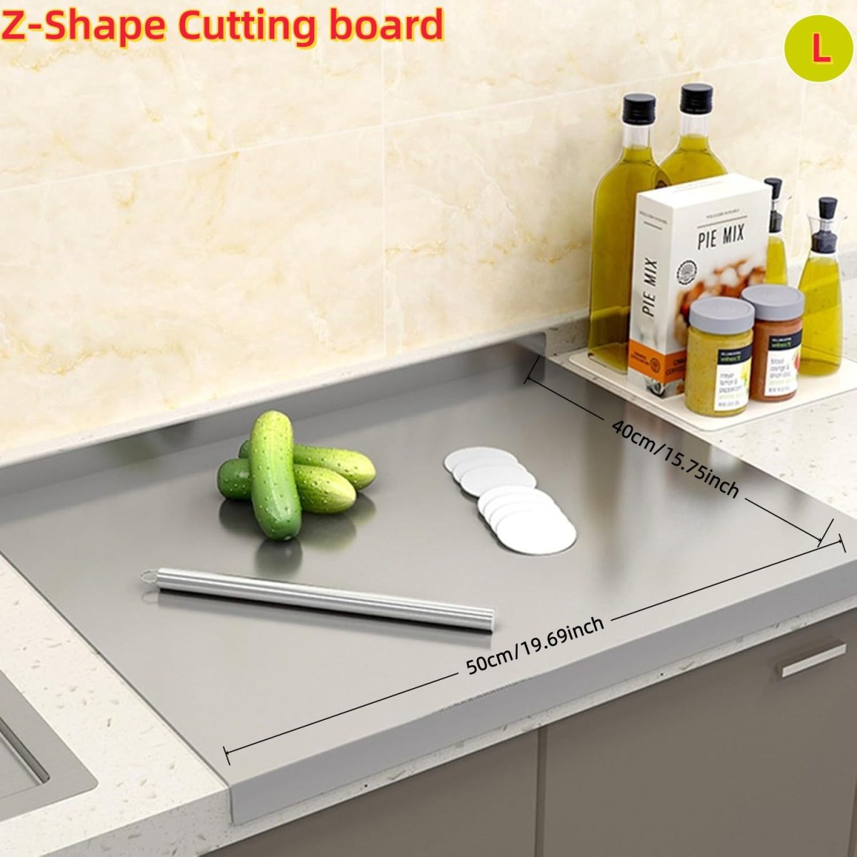Stainless Steel Cutting Board for Kitchen - Large 304 Chopping Boards, Suitable for Meat Vegetables Bread and Baking,Kitchen Accessories, - Image 13