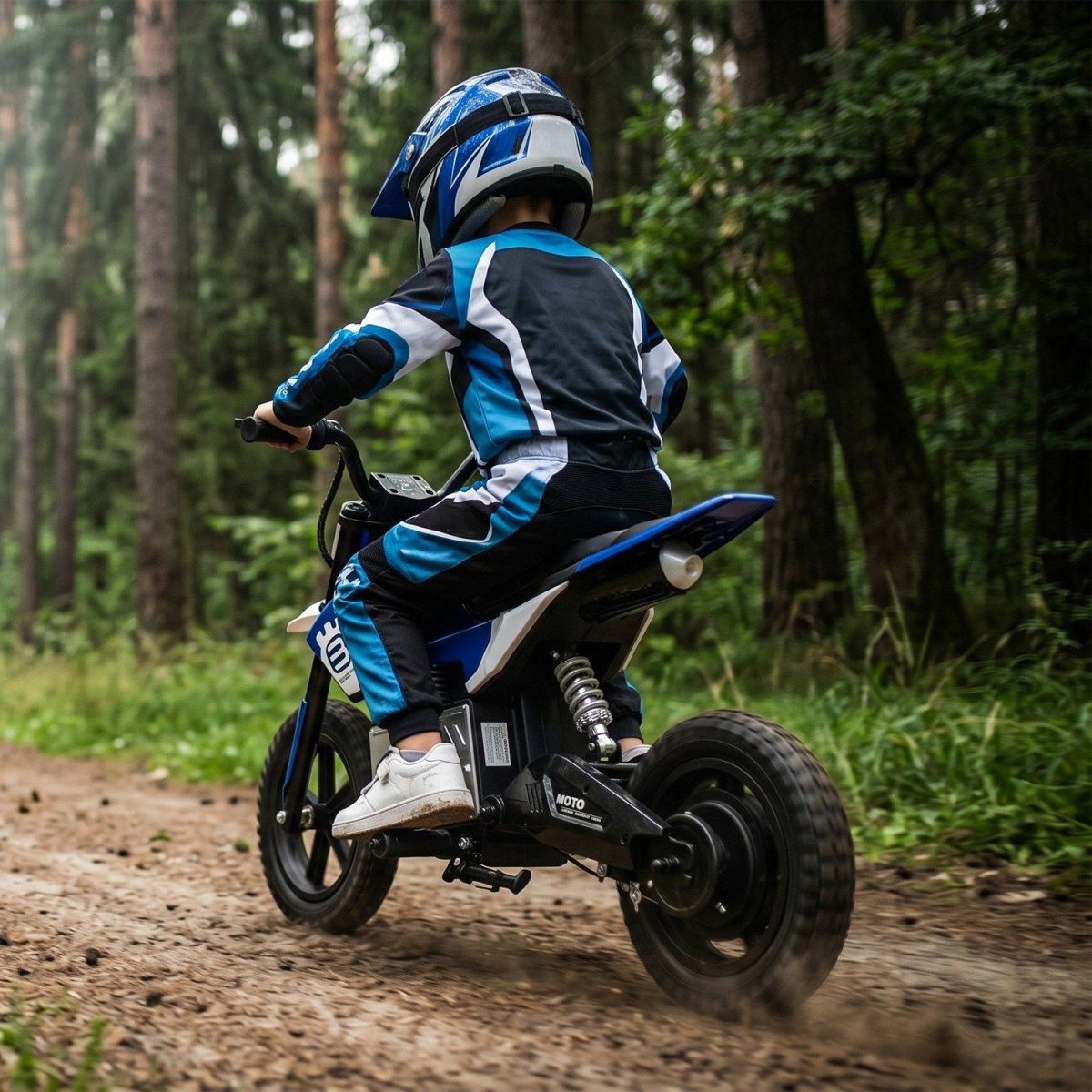 24V Kids Electric Motocross Ride On Motorcycle, 200W High Speed Hub Motor Dirt Bike Toy with Rear Shock Absorber, Adjustable Speed, LED Breathing Light & Wireless Music for Kids Ages 5-12 - Image 17