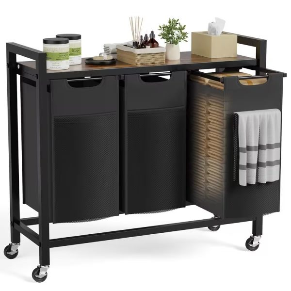 Laundry Sorter Cart with Wheels, Large Capacity Rolling Laundry Hamper with Removable Bags, Heavy Duty Clothes Organizer for Laundry Room, Bathroom, Bedroom and Home Storage