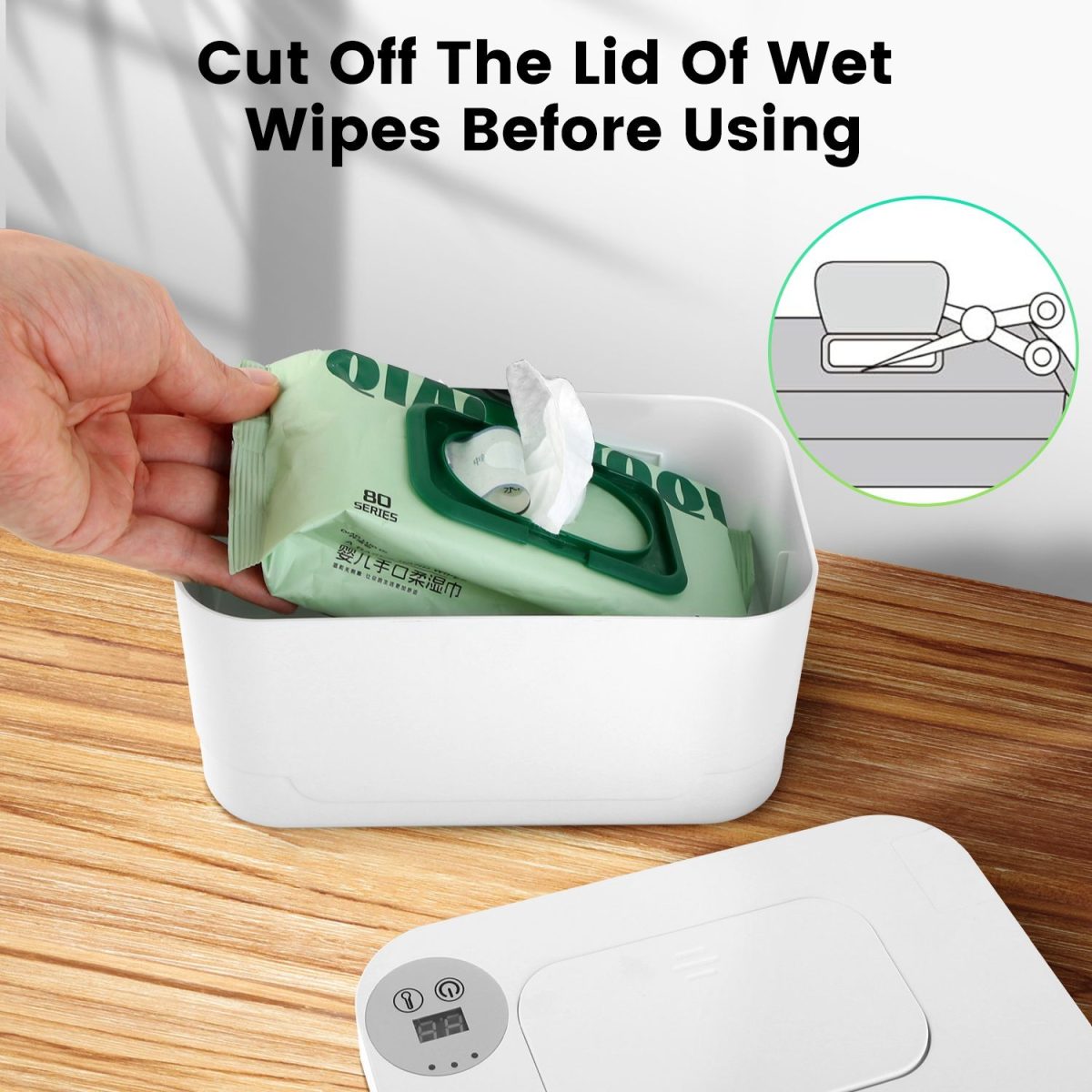 Baby Wipe Warmer With 3 Temperature Settings Type-C Powered Baby Wet Wipes Dispenser With Night Light Large Capacity Diaper Wipe Warmer For Baby - Image 11