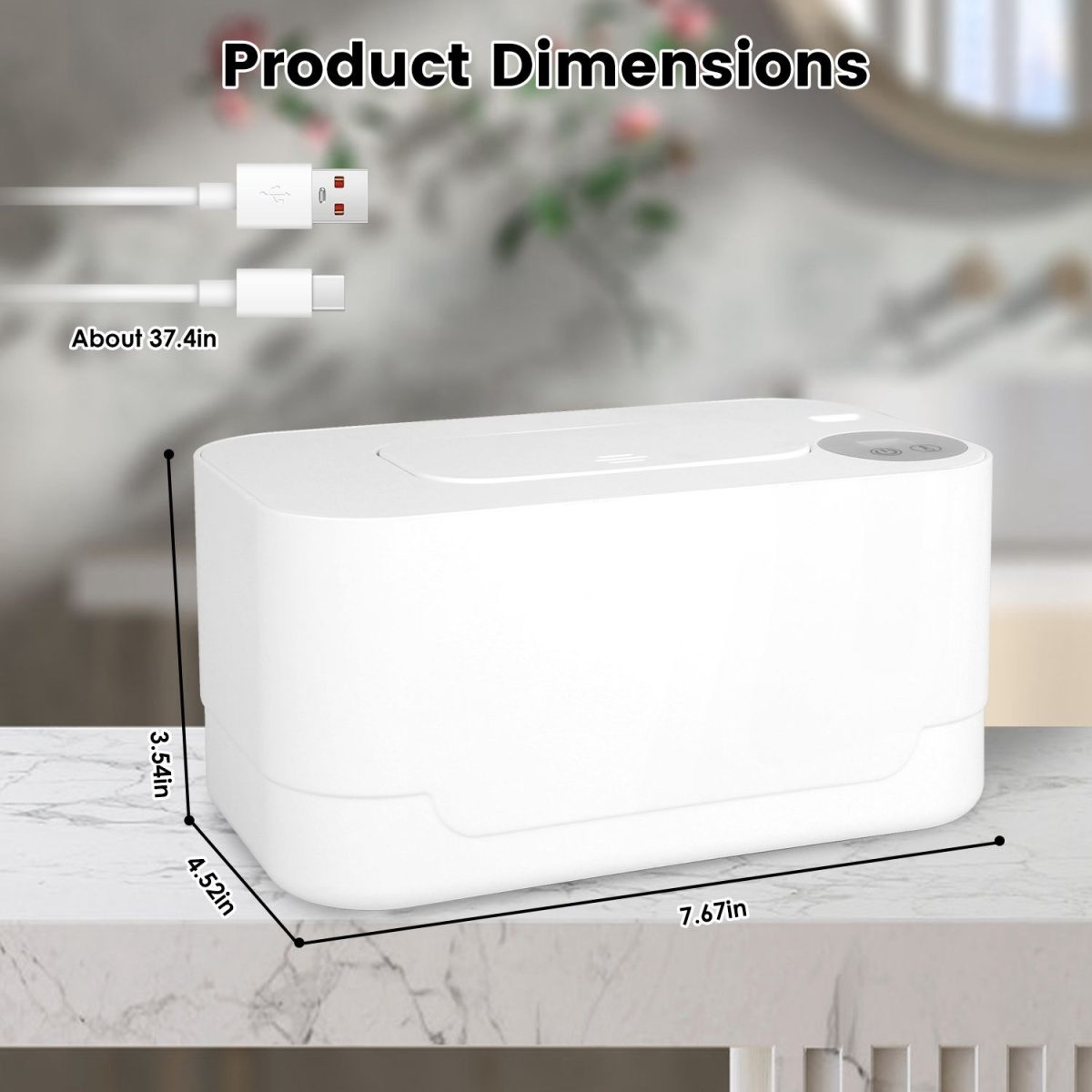 Baby Wipe Warmer With 3 Temperature Settings Type-C Powered Baby Wet Wipes Dispenser With Night Light Large Capacity Diaper Wipe Warmer For Baby - Image 12