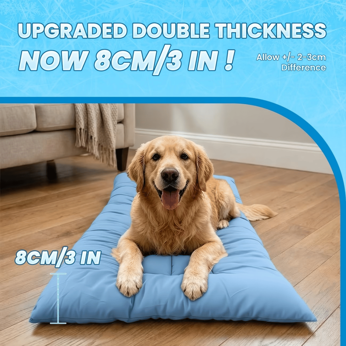 Extra-Large Summer Cooling Mat Dog Sofa Bed | Ultra-Soft, 8 Compartments, Extra-Large Plush Dog Sofa Bed | Super Soft, Thick Polyester Pet Mat with a Non-Slip Bottom | Comfortable Rectangular Sofa Sui - Image 4
