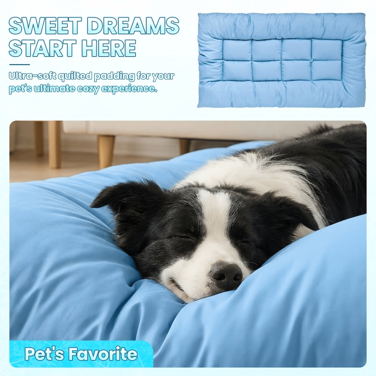 Extra-Large Summer Cooling Mat Dog Sofa Bed | Ultra-Soft, 8 Compartments, Extra-Large Plush Dog Sofa Bed | Super Soft, Thick Polyester Pet Mat with a Non-Slip Bottom | Comfortable Rectangular Sofa Sui - Image 5