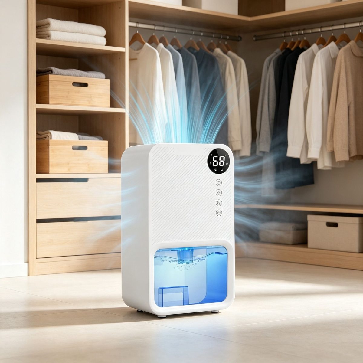 Portable Small Dehumidifier with Humidity Display, 10oz Moisture Removal per Day, 1.1L Water Tank, 1-24H Timer & 7-Color Night Light for Bathroom RV Closet - Image 11