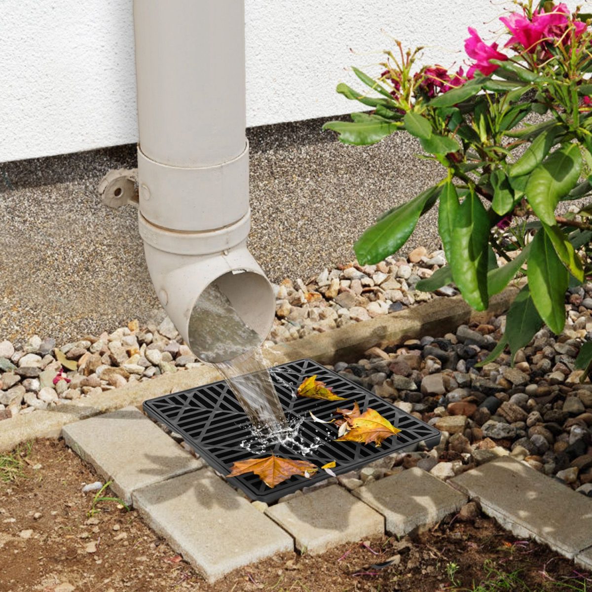 2Pcs 4.9FT Flexible Extendable Hose Gutter Downspout Extension Low Profile No Deep Digging Catch Basin Downspout Extender with  For House Foundation Protection - Image 2