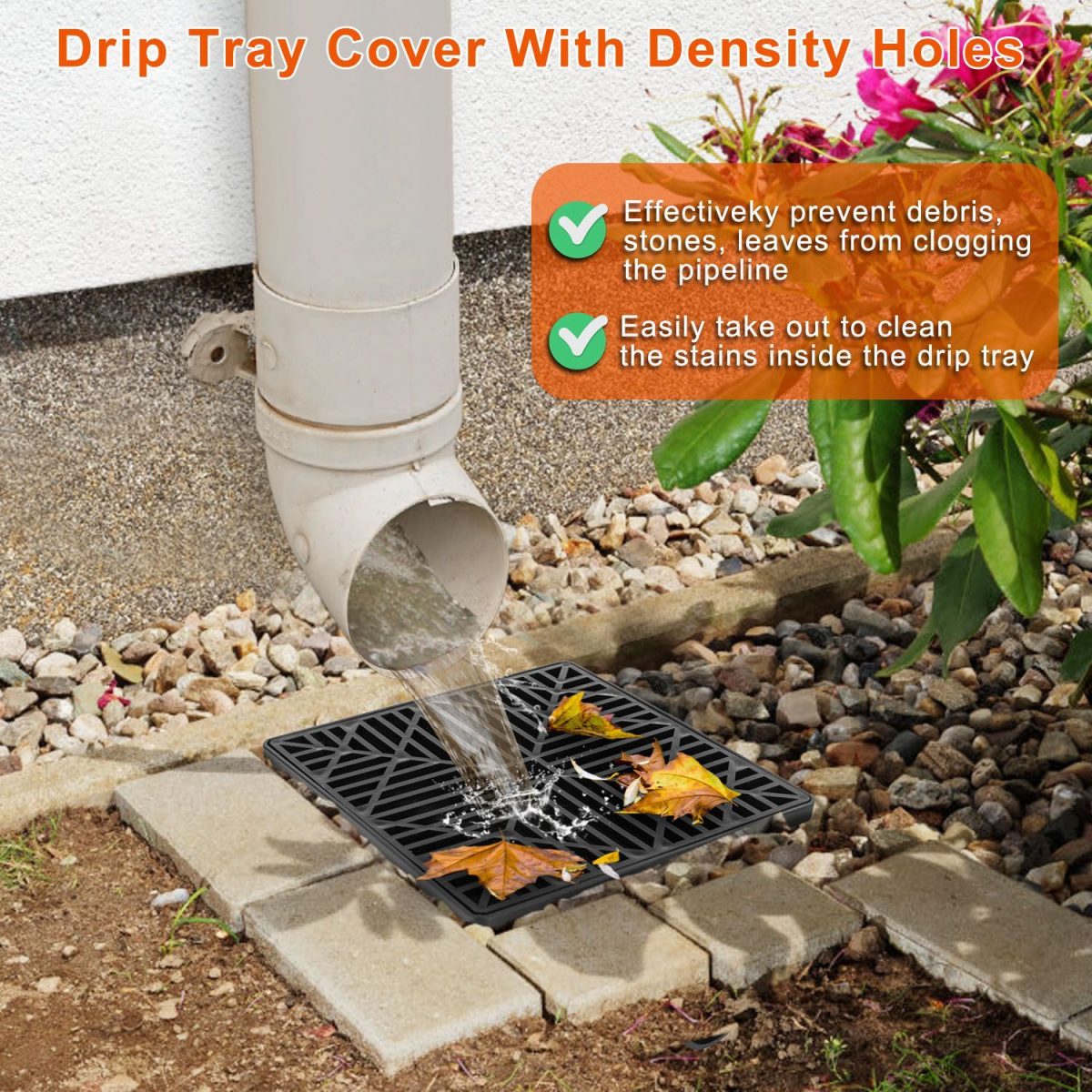 2Pcs 4.9FT Flexible Extendable Hose Gutter Downspout Extension Low Profile No Deep Digging Catch Basin Downspout Extender with  For House Foundation Protection - Image 8