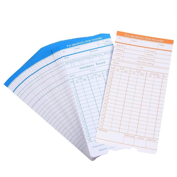 50 Time Cards for Attendance Punching Machine