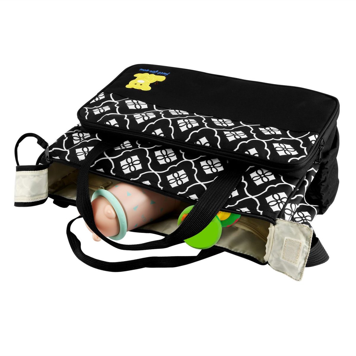 5PCS Baby Nappy Diaper Bags Set Mummy Diaper Shoulder Bags w/ Nappy Changing Pad Insulated Pockets Travel Tote Bags For Mom Dad - Image 41
