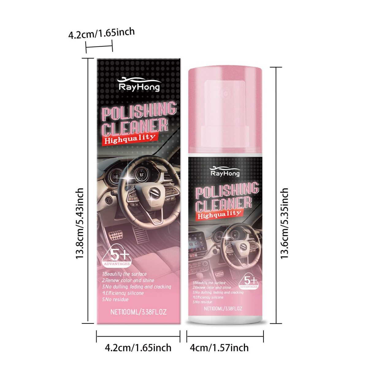 RAYHONG Automotive Interior Polish, 100 ml / 1 Bottle - Image 3