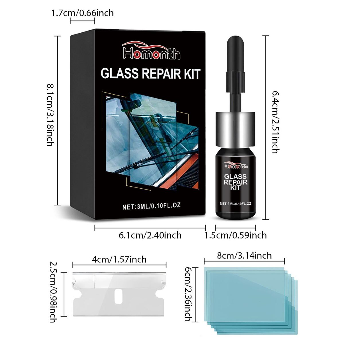 HOMONTH Windshield Repair Kit, 1 Kit - Image 2