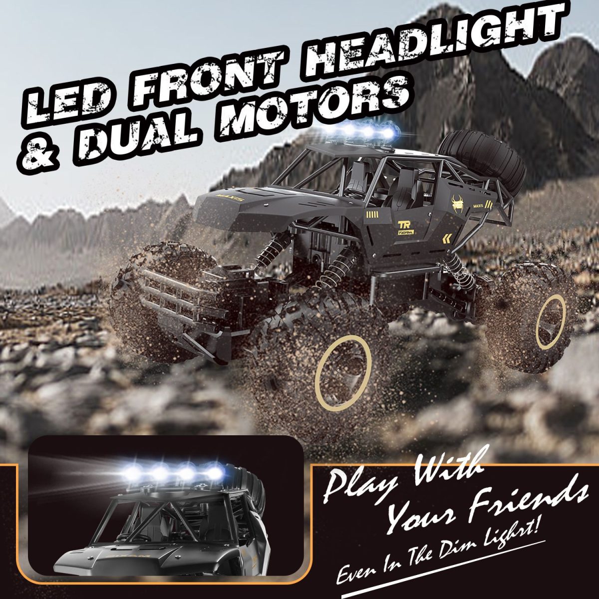 2026 RC 1:12 4WD Large Remote Control Cars Off-road Rock Crawler Monster Truck with 2 Battery ,Kids Toys Gifts - Image 2