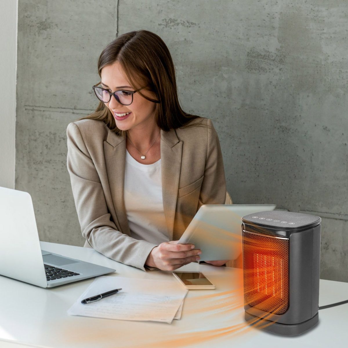 1500W Oscillating Ceramic Space Heater, Portable Electric Heater with Digital Display,Remote Control,3 Heat Modes,Safety Shut-Off for Indoor Use - Image 11