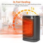 1500W Oscillating Ceramic Space Heater, Portable Electric Heater with Digital Display,Remote Control,3 Heat Modes,Safety Shut-Off for Indoor Use