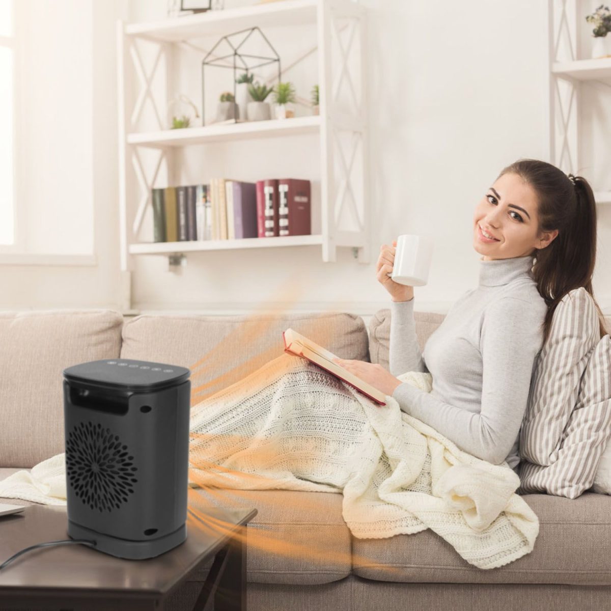 1500W Oscillating Ceramic Space Heater, Portable Electric Heater with Digital Display,Remote Control,3 Heat Modes,Safety Shut-Off for Indoor Use - Image 10