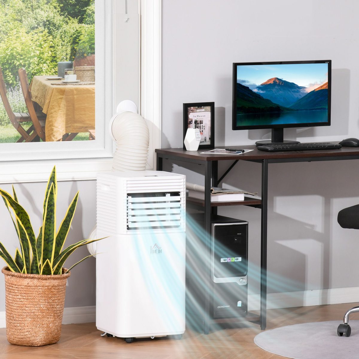 8000 BTU Mobile Air Conditioner for Cooling and Dehumidifying, Remote Control, 24H Timer, LED Display, White - Image 2