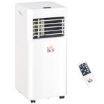 8000 BTU Mobile Air Conditioner for Cooling and Dehumidifying, Remote Control, 24H Timer, LED Display, White