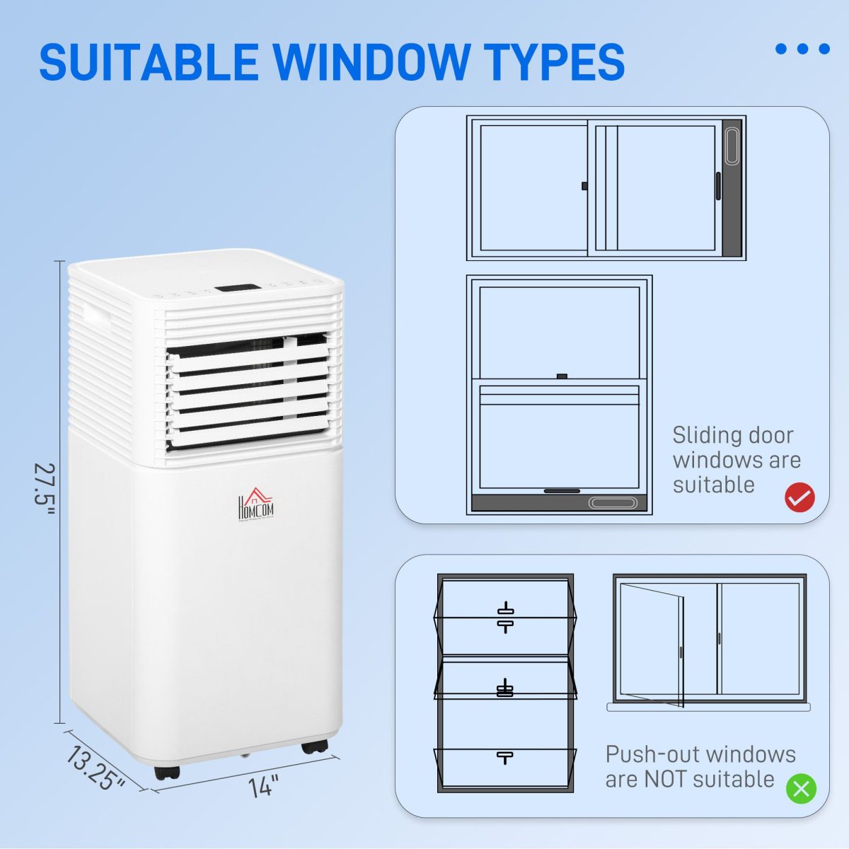 8000 BTU Mobile Air Conditioner for Cooling and Dehumidifying, Remote Control, 24H Timer, LED Display, White - Image 3