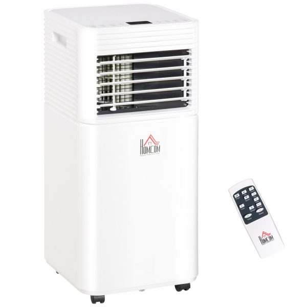 8000 BTU Mobile Air Conditioner for Cooling and Dehumidifying, Remote Control, 24H Timer, LED Display, White