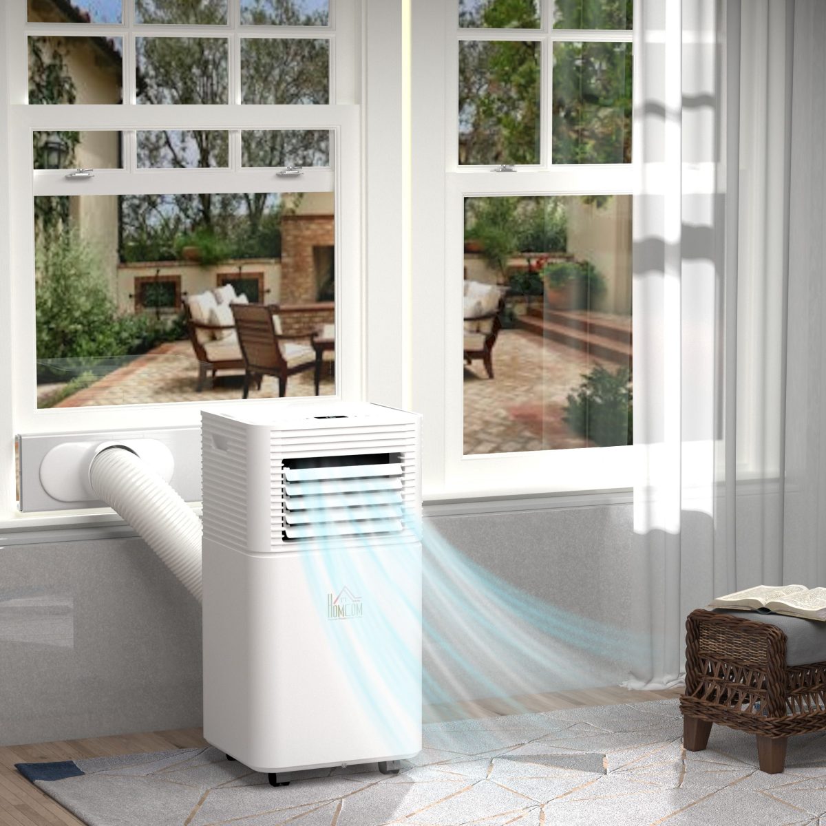 8000 BTU Mobile Air Conditioner for Cooling and Dehumidifying, Remote Control, 24H Timer, LED Display, White - Image 10