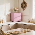 Desktop mini freezer, small fridge, pink color