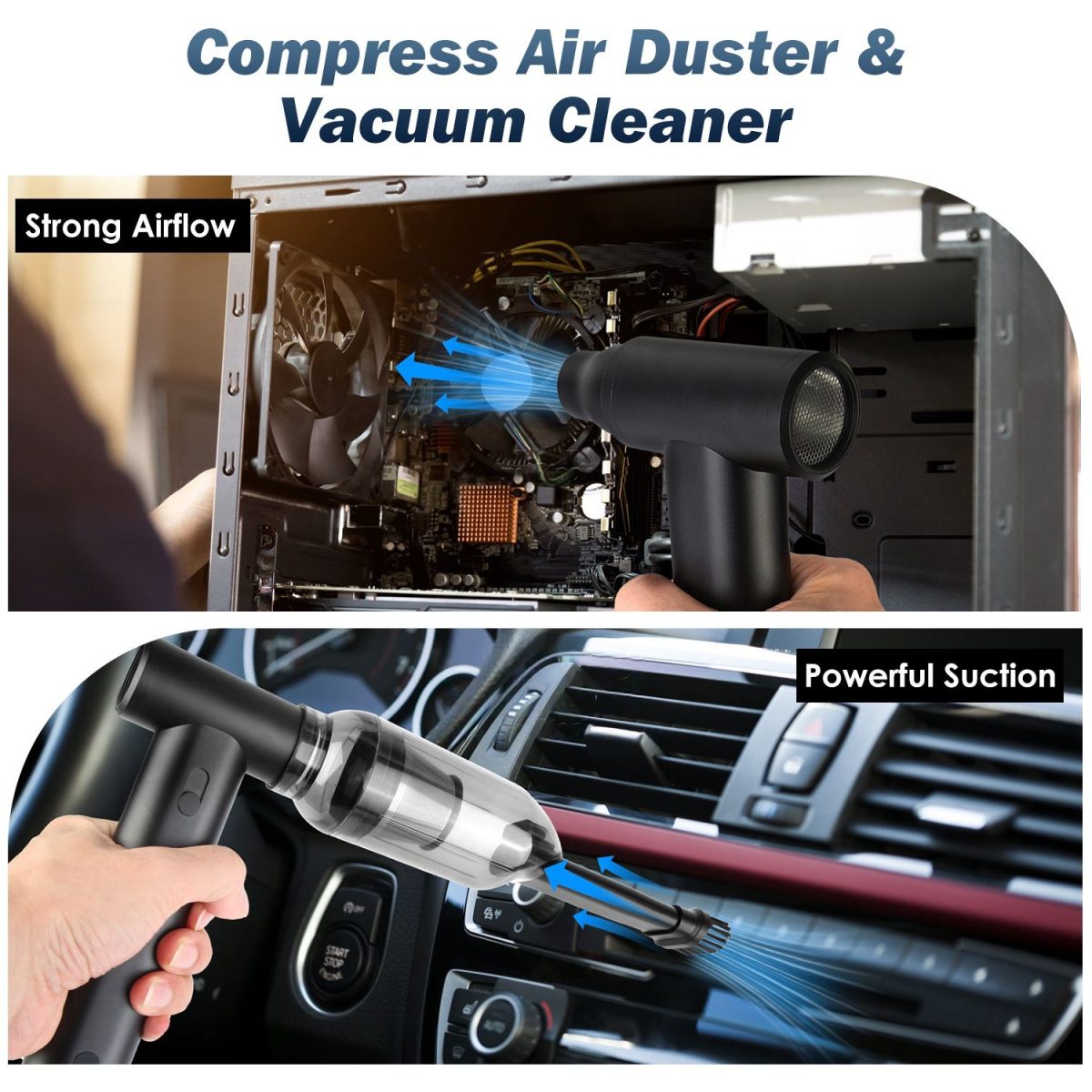 Compressed Air Duster Brushless Motor 250000RPM Stepless Variable Speed 10000mAh Battery Cordless Dust Blower Vacuum Cleaner Portable Jet Dry Blower for PC Keyboard Car Home - Image 11