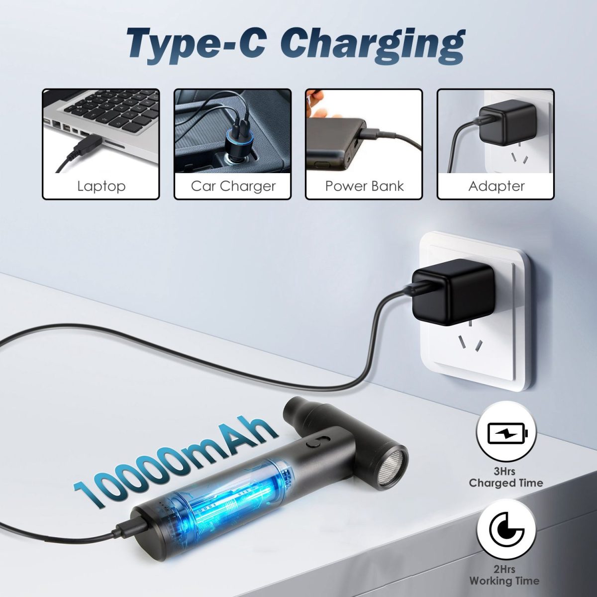 Compressed Air Duster Brushless Motor 250000RPM Stepless Variable Speed 10000mAh Battery Cordless Dust Blower Vacuum Cleaner Portable Jet Dry Blower for PC Keyboard Car Home - Image 13