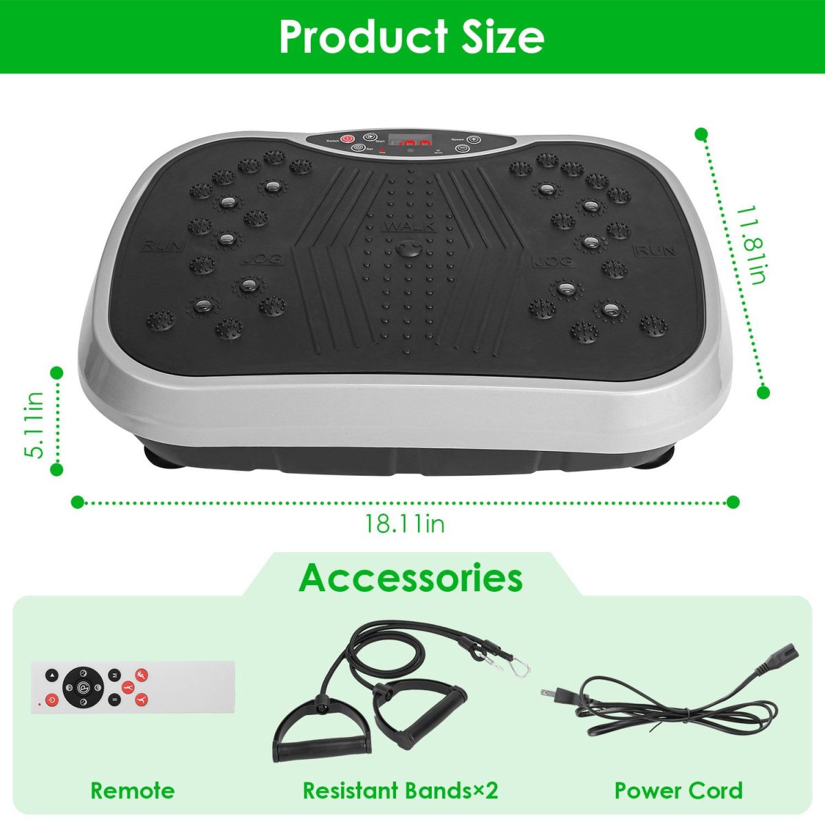 Vibration Exercise Machine With Resistant Bands Remote Control Whole Body Vibration Platform Workout Equipment Home Fitness Training Equipment For Weight Loss Fat Burner - Image 23