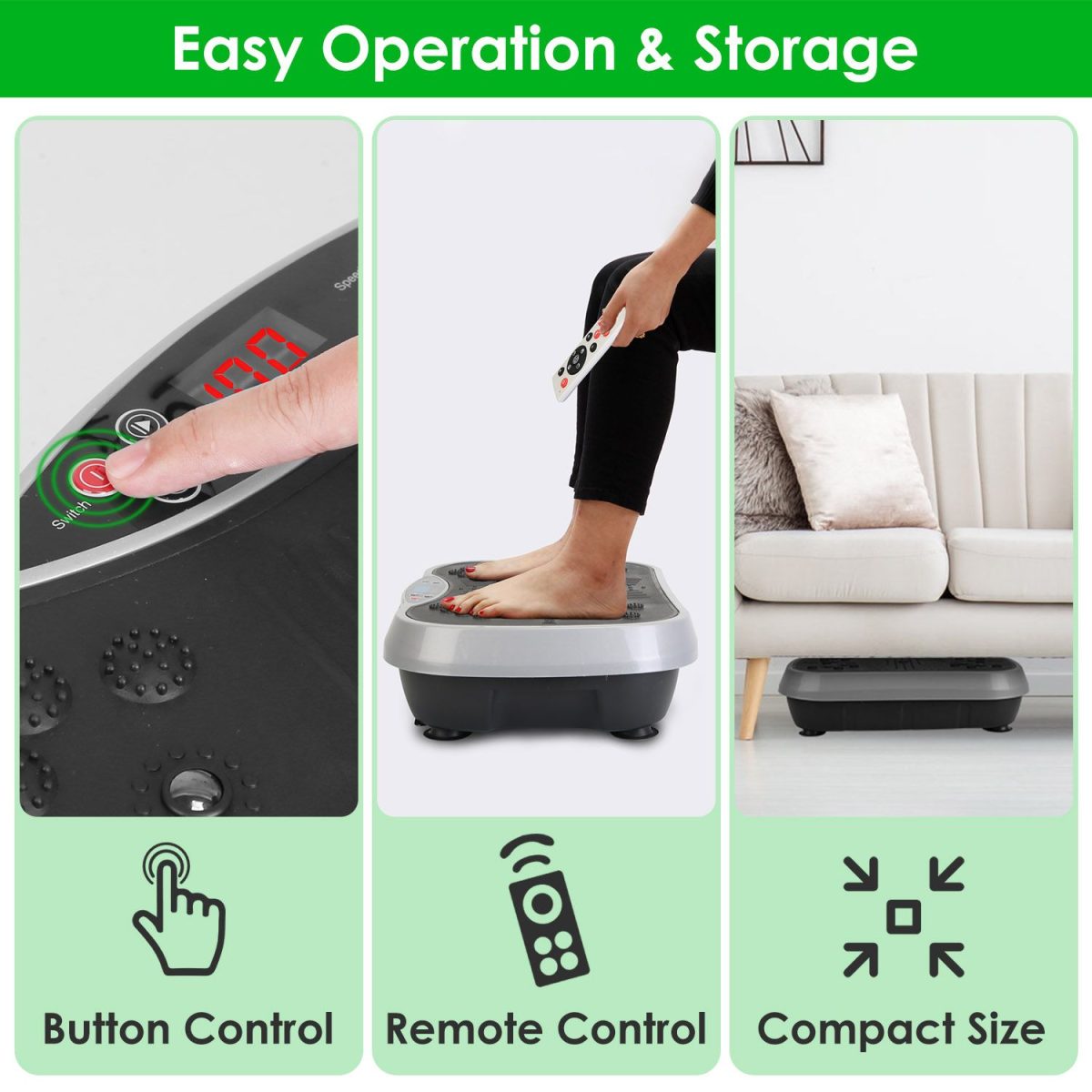 Vibration Exercise Machine With Resistant Bands Remote Control Whole Body Vibration Platform Workout Equipment Home Fitness Training Equipment For Weight Loss Fat Burner - Image 14
