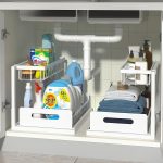 1/2pcs kitchen rack for sink organization and storage, under sink organization, sliding pull-out cabinet organization rack, metal sliding drawer, for kitchen refrigerator cabinet organization rack, si