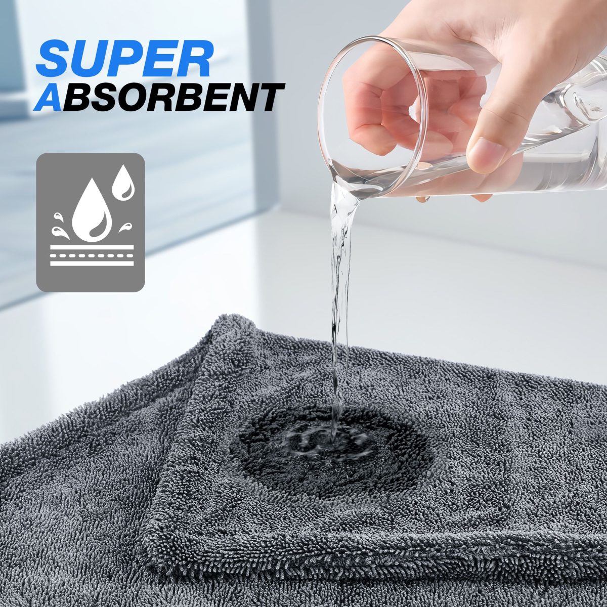 36x24'' 1500GSM Microfiber Car Drying Towel Extra Large Detailing Cleaning Cloth - Image 5