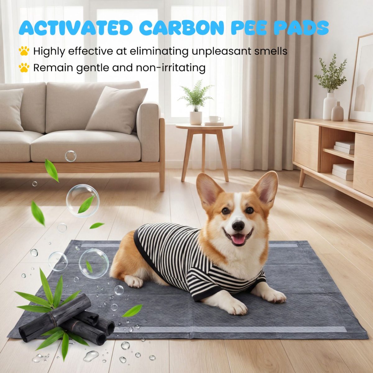 35.5" x 24" Charcoal Dog Pee Pads 6-Layer for Dogs - Image 7