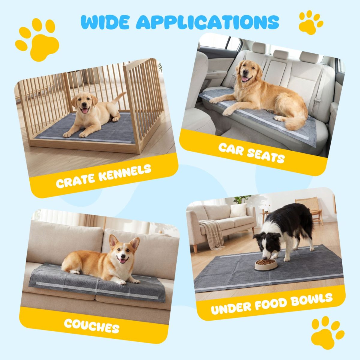 35.5" x 24" Charcoal Dog Pee Pads 6-Layer for Dogs - Image 9