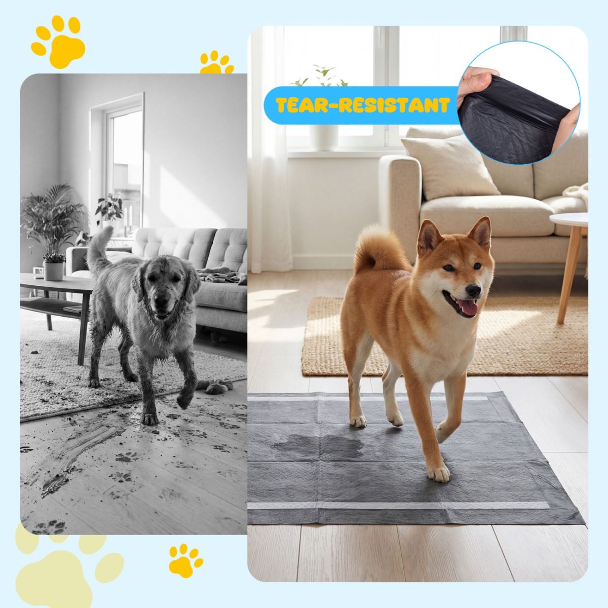 35.5" x 24" Charcoal Dog Pee Pads 6-Layer for Dogs - Image 10