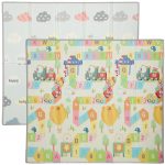 Foldable & Reversible Baby Play Mat, 79" x 71" Foam Floor Mat, Non-Slip Waterproof Crawling, Alphabet & Cloud Design