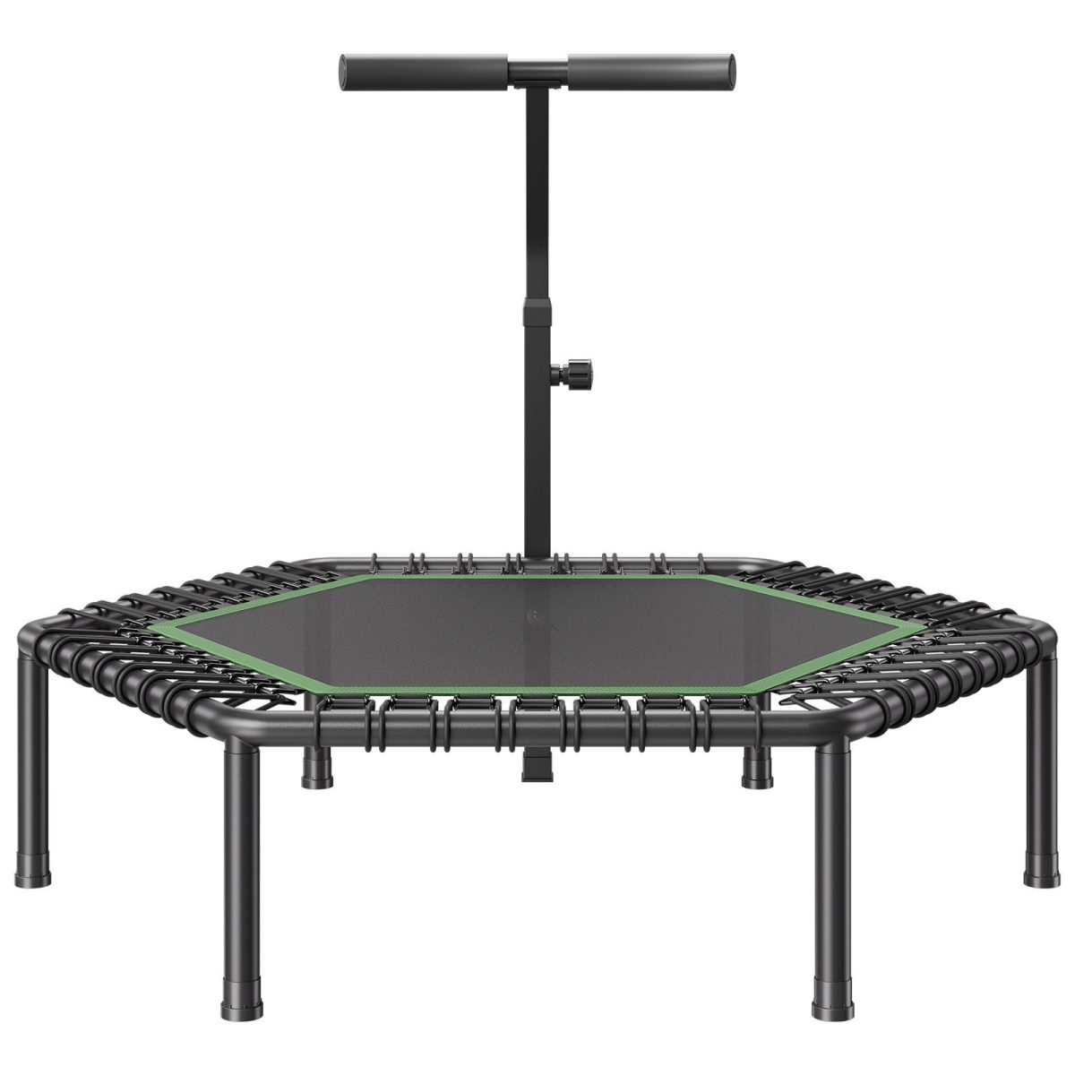 54.5 Inch Mini Trampoline, 450 lbs Max Load Fitness Rebounder, Stable & Quiet Small Trampoline with 3 Levels Height Adjustable & Foam Handle, Exercise Rebounder for Adults Indoor/Garden Workout - Image 11