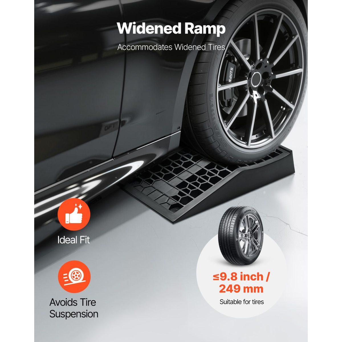 Car Ramps, 2 PCS 20000 lbs GVW Capacity, 2.6 in Lift Height, Portable Low Profile Car Service Ramps for Home Garage Maintenance & Oil Changes, Heavy Duty for Low Chassis Vehicle & Support Jack - Image 4