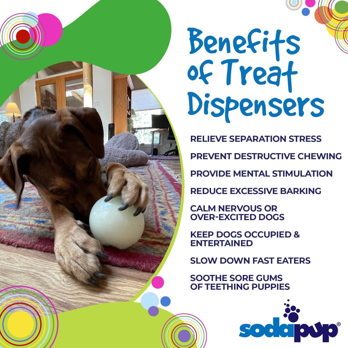 4" Glow-in-the-Dark Dog Ball - Treat Dispenser & Water Toy | USA Made - Image 3