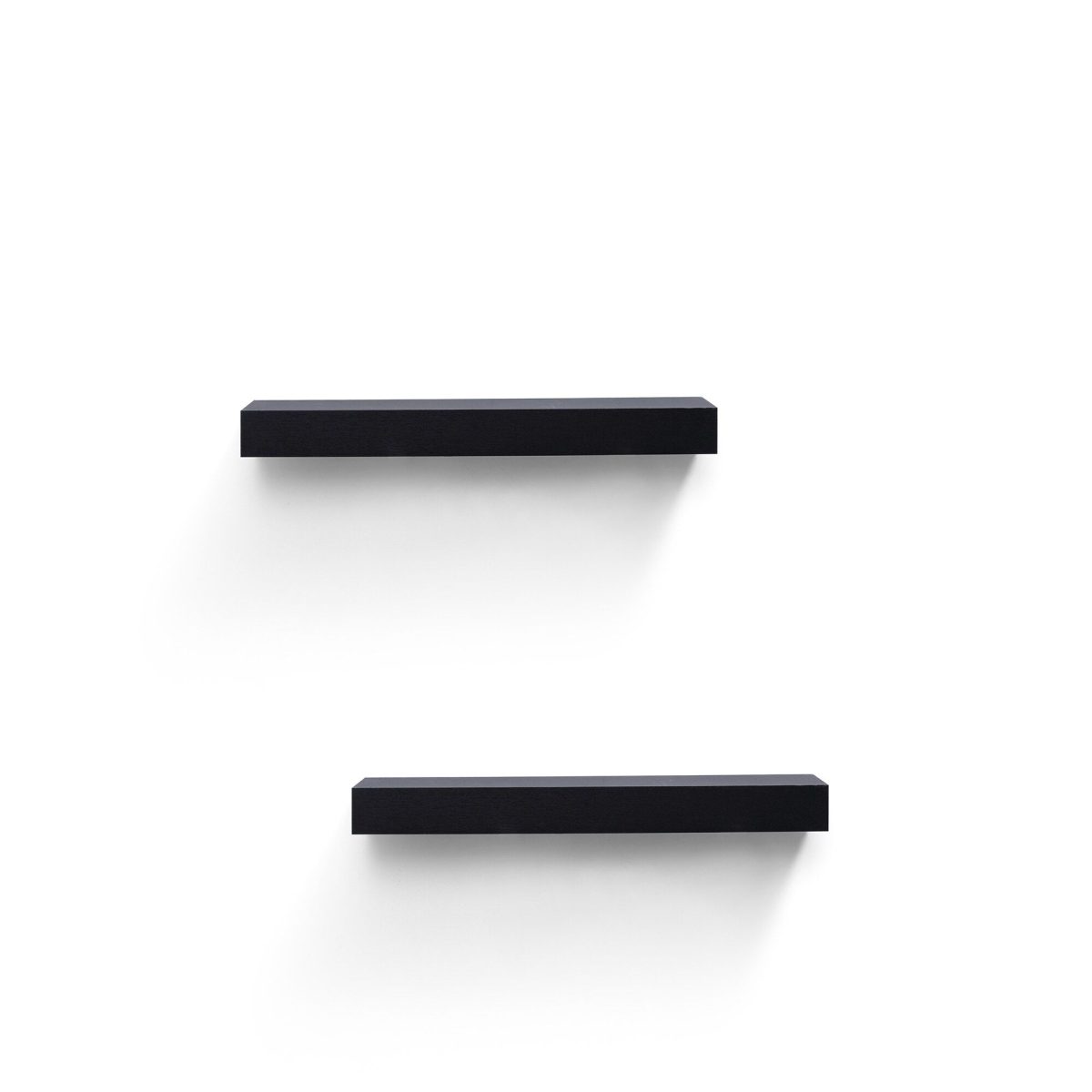 Floating Shelves 18.11" Wall Mounted Wood Shelves for Bathroom, Bedroom, Living Room, Kitchen, Hanging Shelf for Books/Storage/Decor with Invisible Brackets, Built-in LED Lighting, Black - Image 4