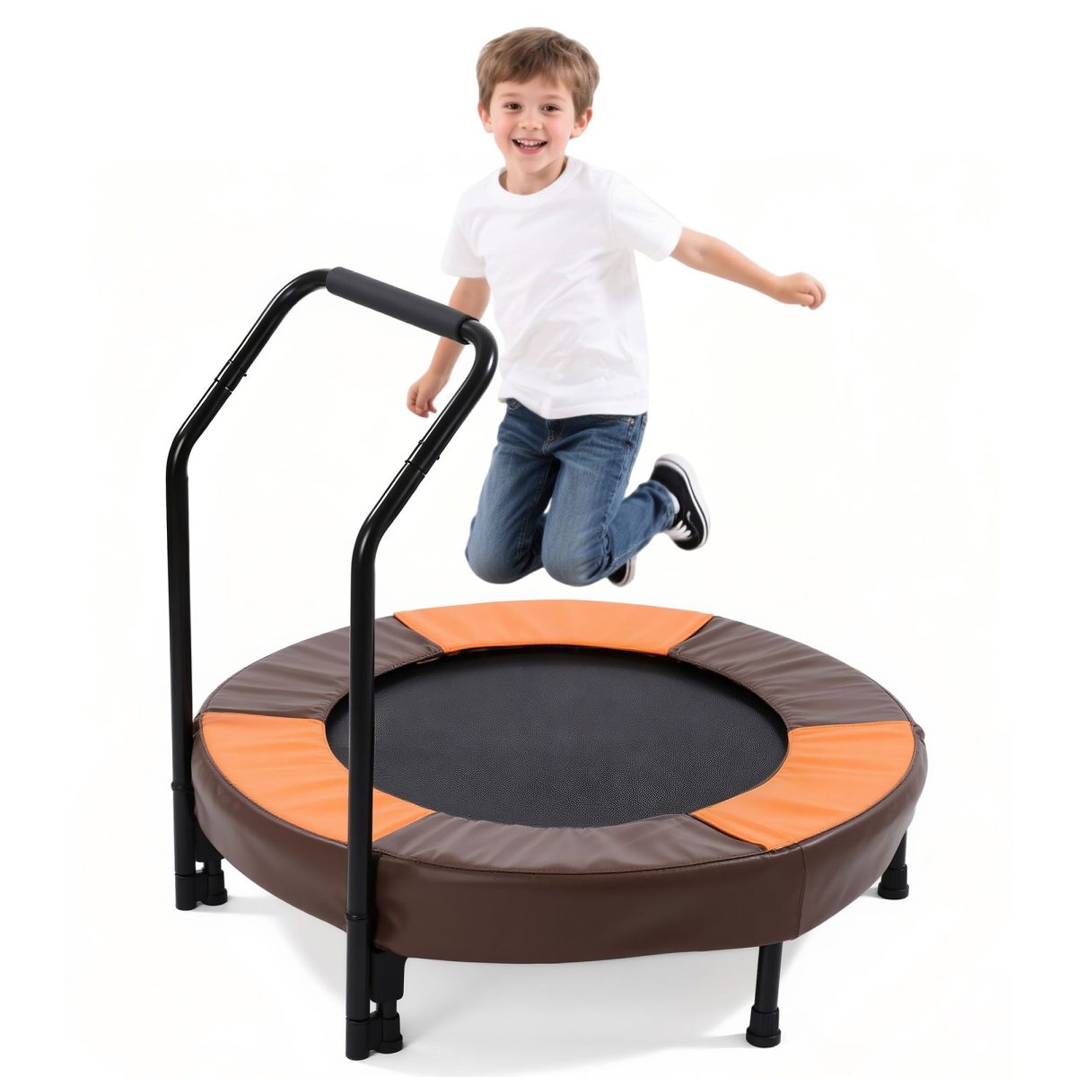 36 Inch Foldable Mini Trampoline, Indoor and Outdoor Rebounder for Kids,Toddler Trampoline Easy to Assemble, with Foam Handle and Safe Thickened Cover, Birthday Gift for Boys & Girlsfor Ages 1-6 - Image 3