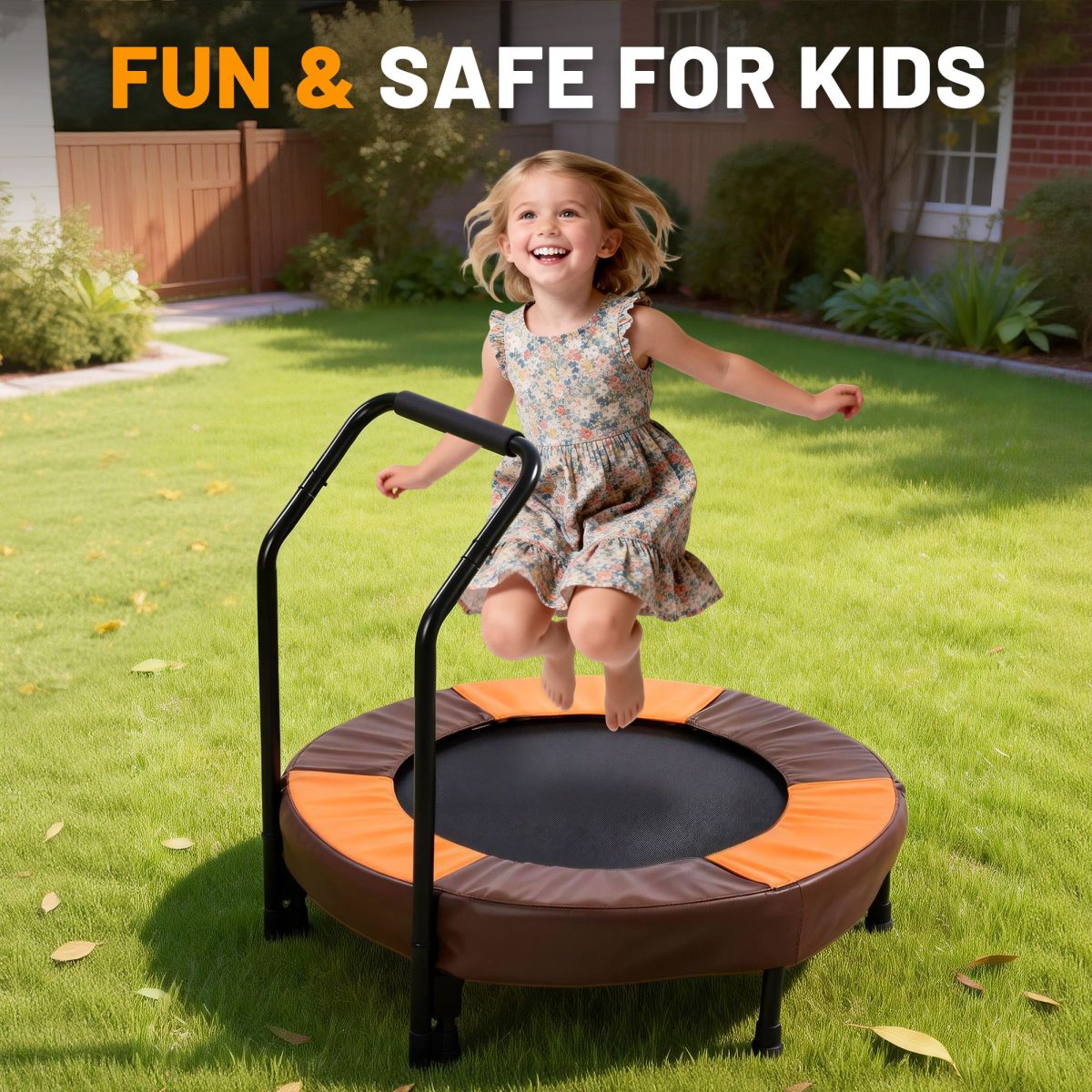 36 Inch Foldable Mini Trampoline, Indoor and Outdoor Rebounder for Kids,Toddler Trampoline Easy to Assemble, with Foam Handle and Safe Thickened Cover, Birthday Gift for Boys & Girlsfor Ages 1-6 - Image 8