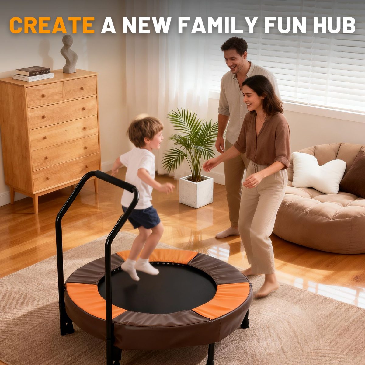 36 Inch Foldable Mini Trampoline, Indoor and Outdoor Rebounder for Kids,Toddler Trampoline Easy to Assemble, with Foam Handle and Safe Thickened Cover, Birthday Gift for Boys & Girlsfor Ages 1-6 - Image 9