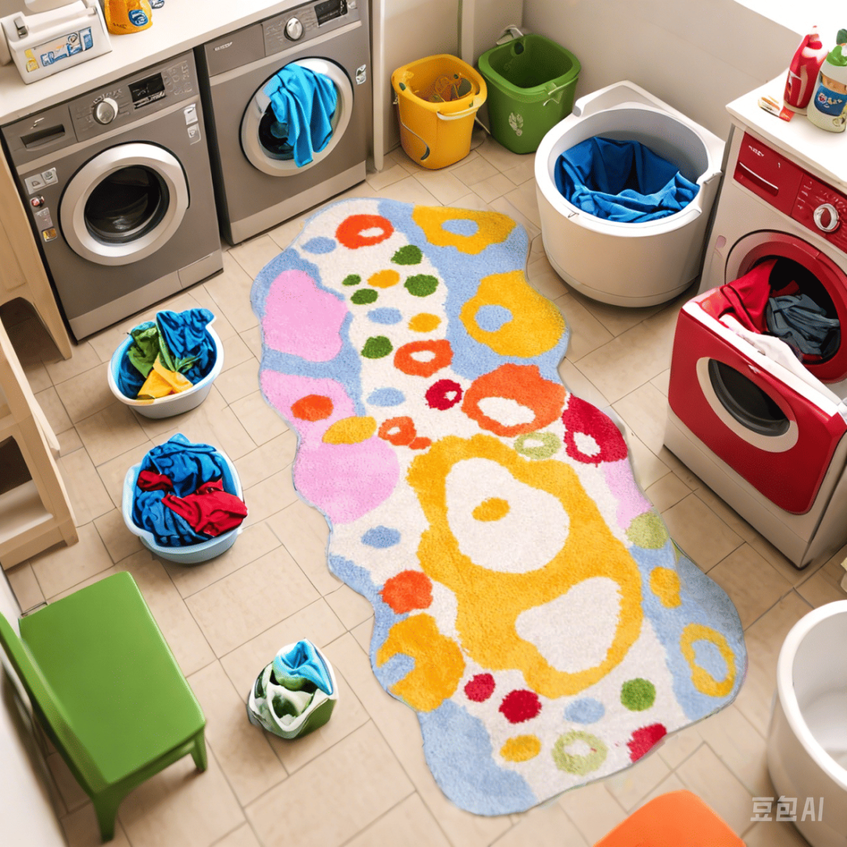 Boho Chic Colorful Abstract Bath Rug - Non-Slip, Ultra Soft, Quick-Dry Mat for Bathroom | Vibrant Artistic Design, Plush Comfort & Durable Style - Elevate Your Space with Trendy Home Decor - Image 3