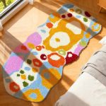 Boho Chic Colorful Abstract Bath Rug - Non-Slip, Ultra Soft, Quick-Dry Mat for Bathroom | Vibrant Artistic Design, Plush Comfort & Durable Style - Elevate Your Space with Trendy Home Decor