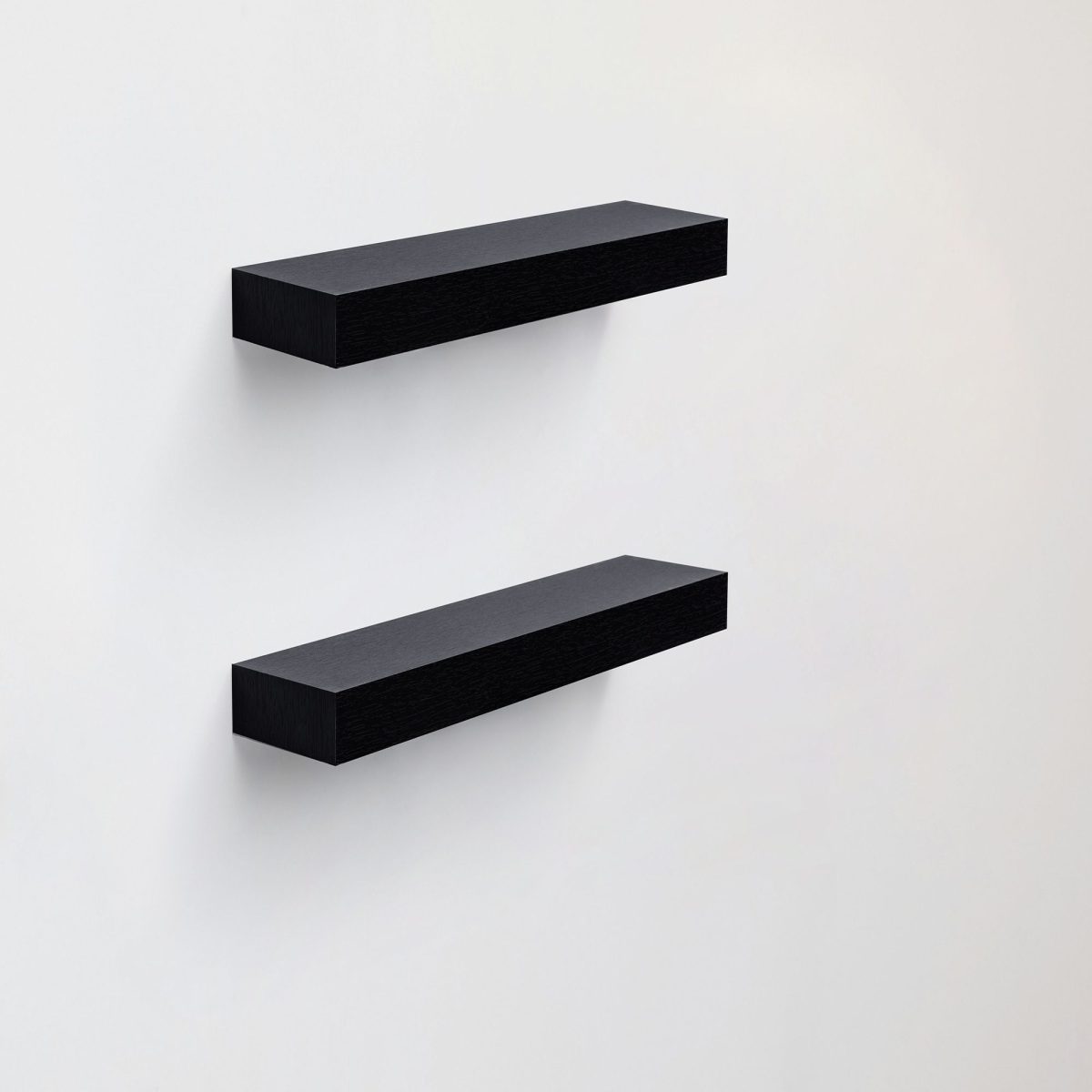 Floating Shelves 15.75" Wall Mounted Wood Shelves for Bathroom, Bedroom, Living Room, Kitchen, Hanging Shelf for Books/Storage/Decor with Invisible Brackets, Built-in LED Lighting, Black - Image 2