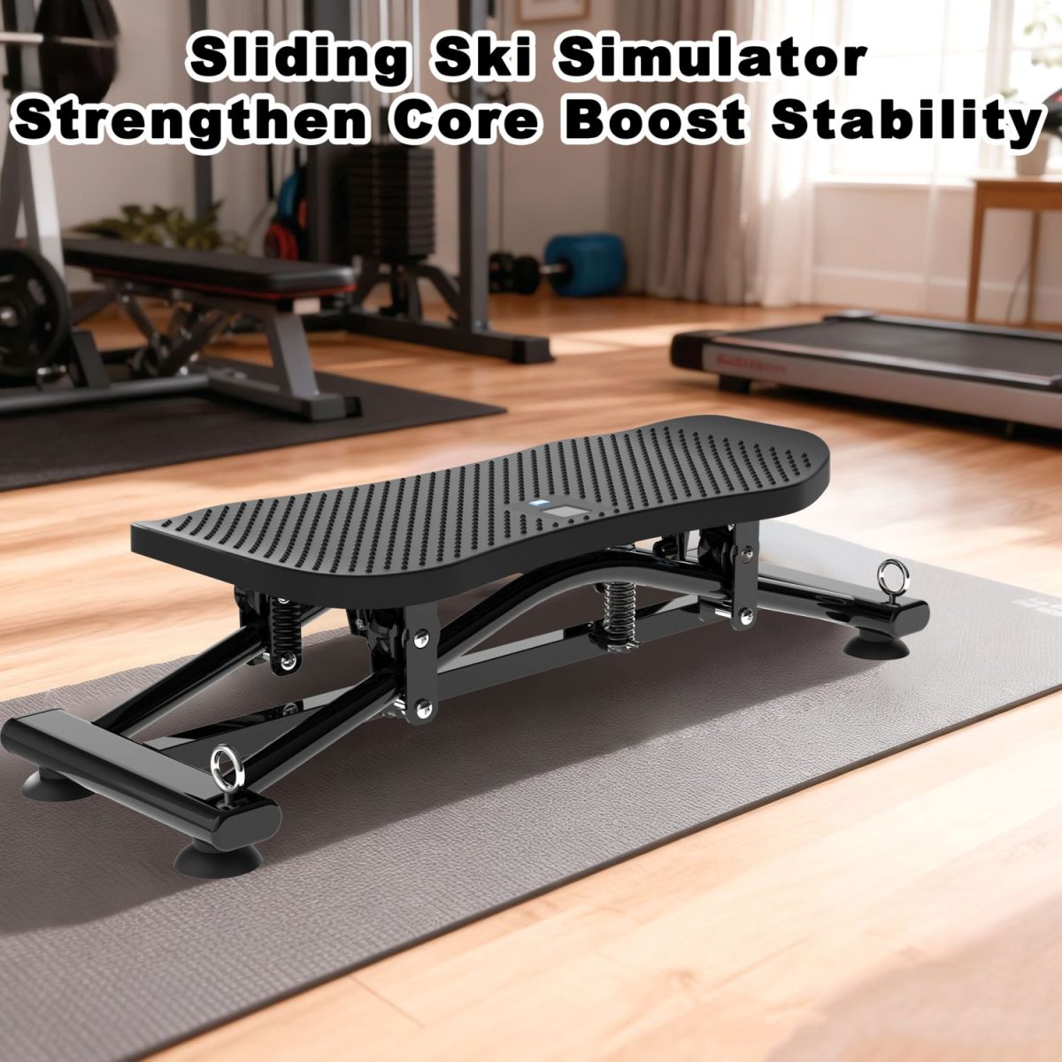 Sliding Ski Simulator with Resistance Bands - Indoor Skiing Fitness Equipment for Home Gym, With Resistance Bands & Non-Slip Base, Full-Body Cardio Training Machine for Core, Leg & Arm Workout - Image 7