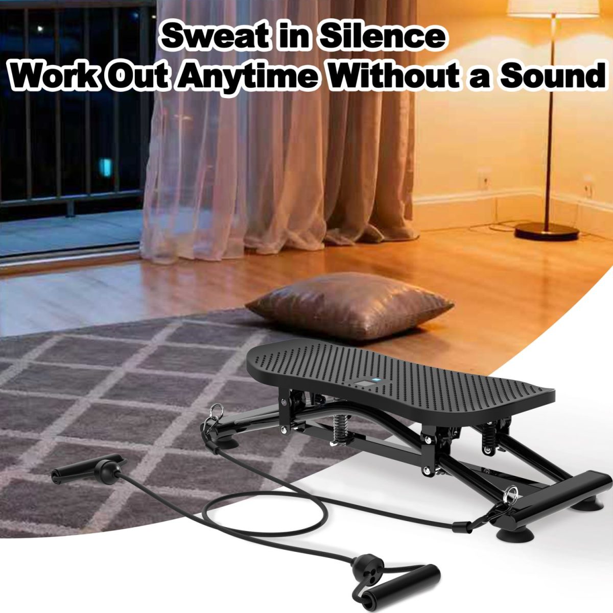 Sliding Ski Simulator with Resistance Bands - Indoor Skiing Fitness Equipment for Home Gym, With Resistance Bands & Non-Slip Base, Full-Body Cardio Training Machine for Core, Leg & Arm Workout - Image 9
