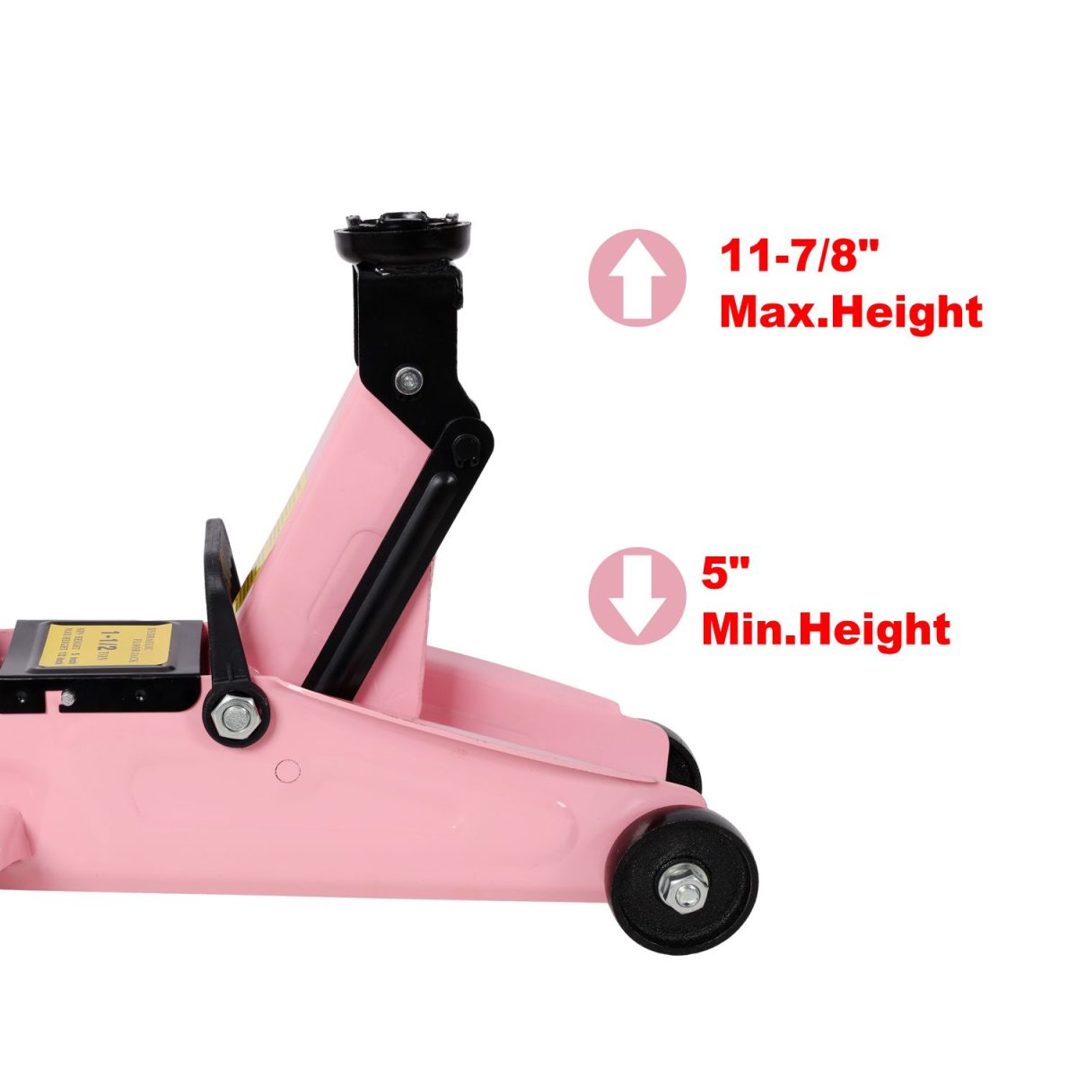 1.5 Ton Low Profile Hydraulic Trolle,Steel Racing Floor Jack,Lifting Range 5"-11.8", with Plastic Case,Pink Color - Image 16